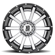 XD Series Heist 20x10 -18 6x135mm 87.1mm Chrome Gloss Black-Milled Lip