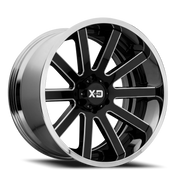 XD Series Heist 22x12 -44 5x139.7mm 78mm Gloss Black Milled Center-Chrome Lip