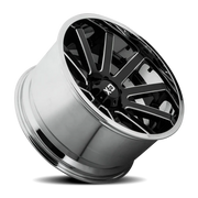 XD Series Heist 22x10 -18 8x180mm 124.2mm Gloss Black Milled Center-Chrome Lip