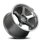 Katana Hiro HR05 18x9.5 +22 5x120mm 74.1mm Gloss Gunmetal Machined Lip