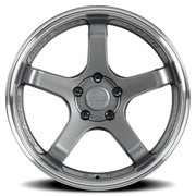 Katana Hiro HR05 18x9.5 +38 5x120mm 74.1mm Gloss Gunmetal Machined Lip