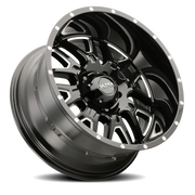Ultra Hunter 203 20x9 +18 5x139.7mm 106.5mm Gloss Black Milled Accents-Clear Coat