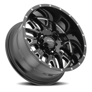 Ultra Hunter 203 20x10 -25 6x135mm 87mm Gloss Black Milled Accents-Clear Coat