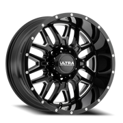 Ultra Hunter 203 18x9 +12 8x170mm 125.2mm Gloss Black Milled Accents-Clear Coat