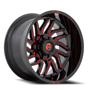 Fuel Hurricane 24x12 -44 5x139.7mm 78.1mm Gloss Black Red Milled