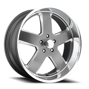 US Mags Hustler 20x9.5 +1 5x120.65mm 72.56mm Matte Gunmetal