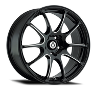 Konig Illusion 17x7 +40 5x114.3mm 73.1mm Gloss Black Ball Cut-Machined
