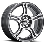 Konig Incident 16x7 +40 4x100mm 73.1mm Graphite Machined Face