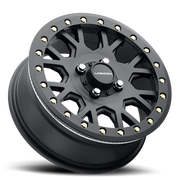 Vision GV8BL 15x6 +38 4x110mm 86mm Satin Black Gold Rivets