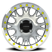 Vision GV8BL 15x6 +38 4x110mm 86mm Machined As-Cast Machined Gold Rivets