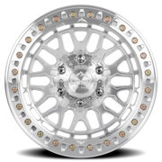 Lock Offroad Invader Beadlock 17x9 +38 6x139.7mm 106.2mm Machined Silver Clear Coat