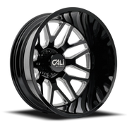 Cali Offroad Invader Dually 22x8.25 -232 8x200mm 142mm Gloss Black Milled Spokes