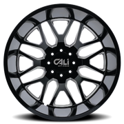 Cali Offroad Invader Dually 22x8.25 -232 8x165.1mm 121.3mm Gloss Black Milled Spokes