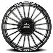 Lock Offroad Invasion 20x9 +1 8x170mm 125.2mm Gloss Black Milling