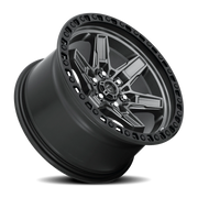 Fuel Kicker 17x9 +1 6x139.7mm 106.1mm Matte Gunmetal Black Bead Ring