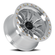 Lock Offroad Krawler 17x9 +12 6x139.7mm 106.2mm Machined Silver Clear Coat