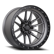 Lock Offroad Krawler 20x9 +0 6x139.7mm 106.2mm Matte Grey Matte Black Ring