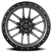 Lock Offroad Krawler 20x9 +1 8x165.1mm 125.2mm Matte Grey Matte Black Ring