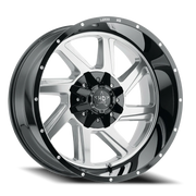 Luxxx HD LHD14 20x10 -18 5x139.7mm 110mm Gloss Black Polished Face-Milled Edges