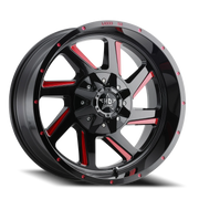 Luxxx HD LHD14 18x9 +6 5x150mm 110mm Gloss Black Red Milled