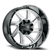 Luxxx HD LHD14 20x10 -18 8x170mm 125mm Polished Gloss Black Lip-Milled Edges