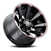Luxxx HD LHD16 20x9 -12 6x135mm 106.1mm Gloss Black Red Milled