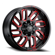 Luxxx HD LHD18 22x10 -18 8x165mm 125mm Gloss Black Red Milled