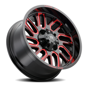 Luxxx HD LHD18 24x12 -49 6x135mm 106.1mm Gloss Black Red Milled