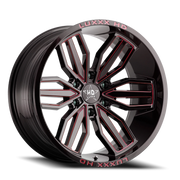 Luxxx HD LHD21 20x10 -18 6x135mm 87.1mm Gloss Black Red Milled