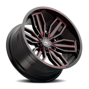 Luxxx HD LHD21 20x10 -18 6x135mm 87.1mm Gloss Black Red Milled