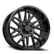 Luxxx HD LHD29 24x12 -44 8x165mm 122.1mm Satin Black Gloss Black Lip