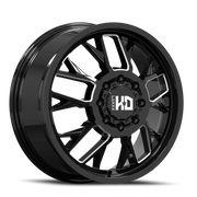 Luxxx HD Dually LHD39 20x8.25 +115 8x165mm 121.3mm Gloss Black Milled