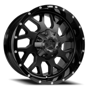Luxxx HD LHD8 20x10 -12 6x135mm 106.1mm Satin Black Gloss Black Lip