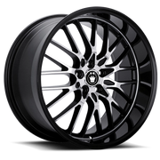 Konig Lace 17x7 +40 5x110mm 73.1mm Gloss Black Machined Face