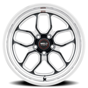 WELD Laguna Drag 20x5 -33 5x115mm 78.1mm Gloss Black Milled-Diamond Cut Lip