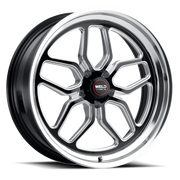 WELD Laguna 22x12 +6 5x127mm 78.1mm Gloss Black Milled-Diamond Cut Lip