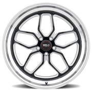 WELD Laguna 18x12 +50 5x120.65mm 70.3mm Gloss Black Milled-Diamond Cut Lip