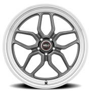 WELD Laguna 22x9 +20 5x115mm 71.5mm Satin Gunmetal Diamond Cut Lip