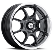 Konig Lightning 16x7 +40 4x100mm 73.1mm Black Machined Lip