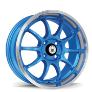 Konig Lightning 15x7 +38 4x100mm 73.1mm Blue Machined Lip