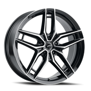 Platinum Lotus 20x8.5 +40 5x114.3mm 72.62mm Gloss Black Diamond Cut Face-Clear Coat