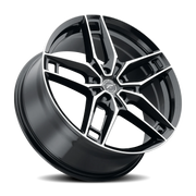 Platinum Lotus 18x8 +15 5x115mm 71.6mm Gloss Black Diamond Cut Face-Clear Coat