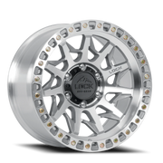 Lock Offroad Lunatic 17x9 -12 5x127mm 71.5mm Machined Silver Clear Coat
