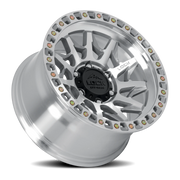 Lock Offroad Lunatic 17x9 +1 5x127mm 71.5mm Machined Silver Clear Coat