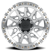Lock Offroad Lunatic 17x9 -12 6x139.7mm 106.2mm Machined Silver Clear Coat