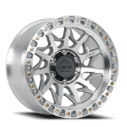 Lock Offroad Lunatic 17x9 +1 8x170mm 125.2mm Machined Silver Clear Coat