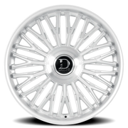 Dolce Luxury Lusso 22x10.5 +35 5x112mm 74.1mm Gloss Silver Brushed Face-Stainless Lip