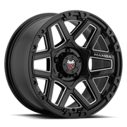 Mamba M23 20x9 -12 5x127mm 78.1mm Gloss Black Machined Ball Cut