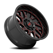 Moto Metal MO805 20x10 -18 8x170mm 125.1mm Gloss Black Milled-Red Tint
