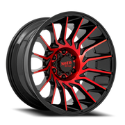 Moto Metal MO807 20x10 -18 5x127mm 71.5mm Gloss Black Machined-Red Tint